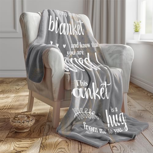 Get Well Soon Gifts, Inspirational Gifts for Her Him, Cancer Care Gifts for Women or Men, Encouragement Healing/After Surgery/Thinking of You Gifts, Hug Blanket 60"x50"(Grey)… - color: Grey