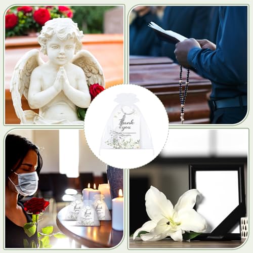 Equsion 60 Set Funeral Keychains for Guests Memorial Favors, Angel - style: Angel