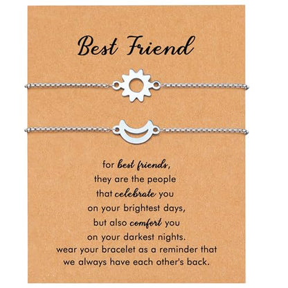 RZKING Bracelet For Women, Birthday Thank You Inspirational Gifts For Women - style: Sun Moon