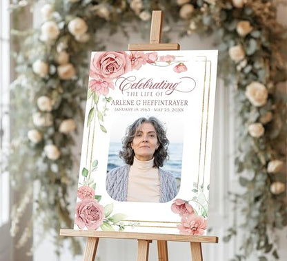 Celebration life Sign, Personalized Welcome Sign, Custom Memorial Sign, In Loving Memory Sign, Funeral Welcome Sign, Celebration of Life Welcome Sign, Celebration Life Poster -6 - color: Backgrund#6