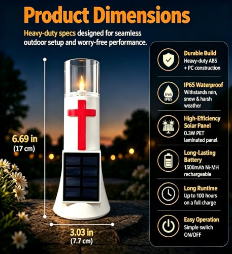 Solar Lights for Cemetery,IP65 Light with Flower Holes 2-Pack - size: 2PACK