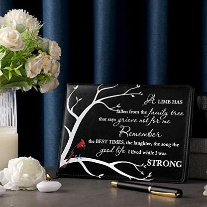 Yingzhao Funeral Guest Book for Memorial Service in Loving Memory Guest Book with Pen 144 Pages Cardinal Celebration of Life Party Supplies Funeral Sign in Books for Guests - style: A Limb