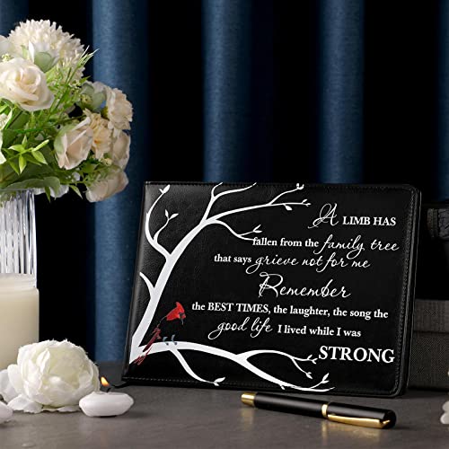 Yingzhao Funeral Guest Book for Memorial Service in Loving Memory Guest Book with Pen 144 Pages Cardinal Celebration of Life Party Supplies Funeral Sign in Books for Guests - style: A Limb