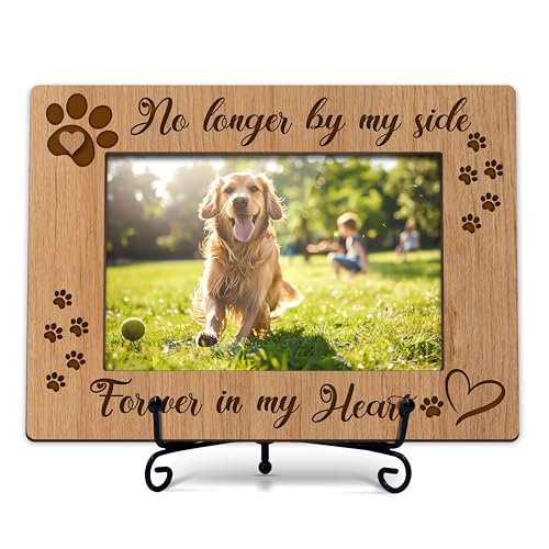YSTEP Dog Memorial Picture Frame, Pet Loss Gift, Memorial Sympathy & Bereavement Gifts for Loss of Dogs, Pet Memorial Frame, Dog Wooden Photo Frames 4x6 In -G03 - style: Style 3