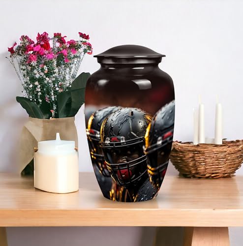 American Football Players in Rain - Cremation Urns Adults - Funeral Urns for Human Ashes Adult - Cremation Urn for Adults - Ashes Urn Adult (10inch)