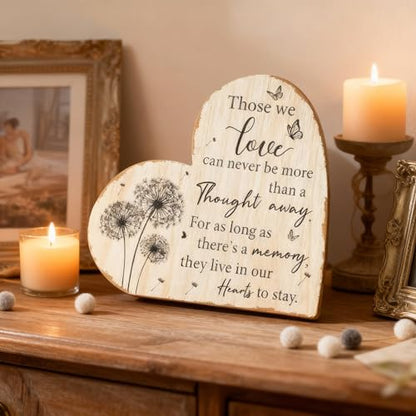 Yookeer Sympathy Gift Memorial Heart Present for Loss of Loved One Bereavement Gift Bereavement Sign Grieving Decorative Plaque for Loss of Deceased Father Mother Son Brother Condolence(Dandelion) - style: Dandelion