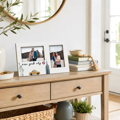 New York Double Picture Frame 4x6, New York Gifts Two Photo Frame - color: color-14
