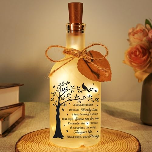 Sympathy Gifts for Loss of Loved One, In Memory of Loved One, Bereavement Condolences Gift for Loss, Sympathy Decorative Bottle Jar Lighting - size: Loved One