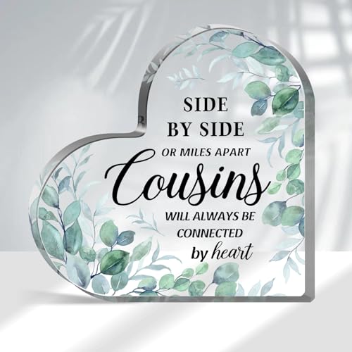 Cousin Gifts for Women, Cousin Birthday Gifts for Women, Heart Acrylic Gifts for Cousins, Best Cousin Ever Gifts, Cousin Birthday Gifts for Cousin Sister, Best Cousin Gifts for Christmas Weddings - style: 001