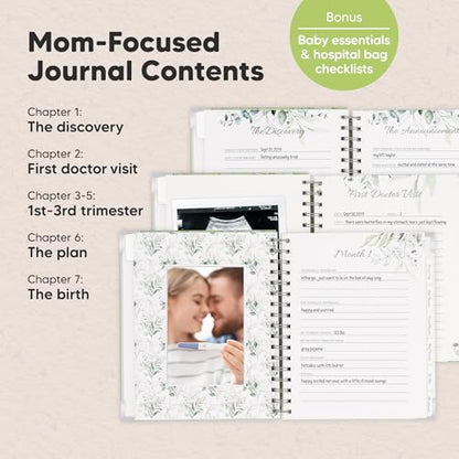 Pregnancy Journal for First Time Moms Gifts - 90 Pages Hardcover (Sage) - color: Sage