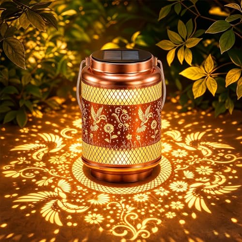 Solar Lanterns Outdoor Garden Decor- Solar Lights Waterproof Hummingbird Decorative Hanging Metal Lights Gardening Gift for Outside Yard, Patio, Backyard, Farm, Gifts for Women Mom - style: New Hummingbird