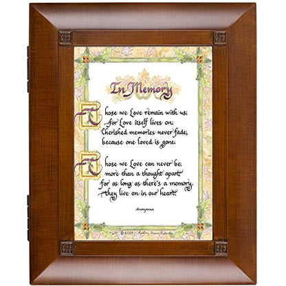 Cottage Garden in Memory Love Cherished Memories Woodgrain Embossed Remembrance Keepsake Box