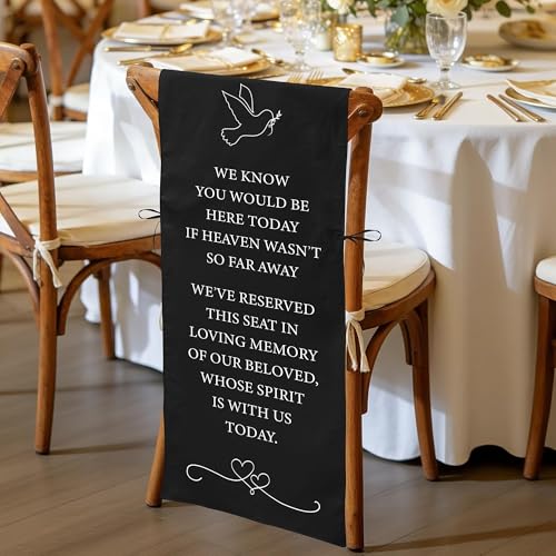 Reserved Chair Sign,2Pcs Wedding in Memory for Chair, Black - style: Black Pigeon