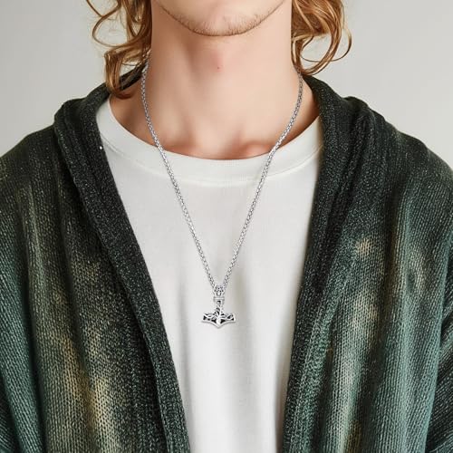 Sterling Silver Tree of Life Necklace for Women Oval Family Tree Necklace Abalone Shell Moonstone Pendant Mother Day Necklace for Mom Tree of Life Jewelry - style: Tree of Life-Thor hammer-Obsidian