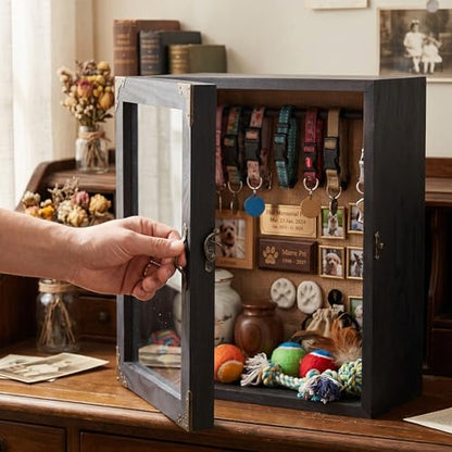 Shadow Box Frame 11x13, Overall Depth 4.7" Deep Display Case with Glass Door, Solid Wood Shadow Box for Memorabilia, Keepsakes, Medals, Photos and Collectibles - color: Black