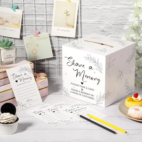 Pajean 50 Share a Memory Cards for Celebration of Life,White,Classic - color: White, style: Classic