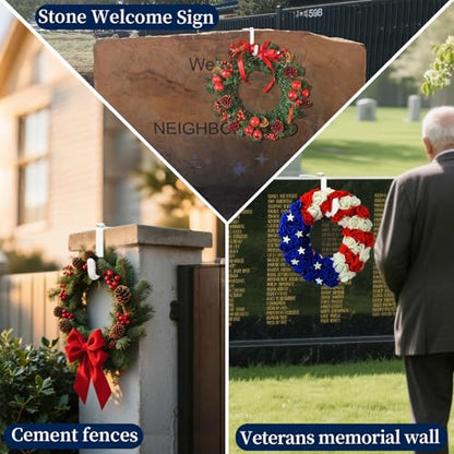 BEISE Wreath Hanger for Headstone, Adjustable 6"- 11", White 1 Pack - color: White, size: 1 Pack