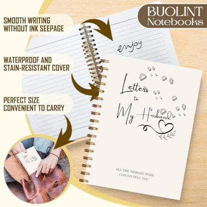 Letters to Heaven Notebook Journal 5.5x8.3, Grief Journal for Women, Memorial Sympathy Gifts for Loss of Loved One, Remembrance Bereavement Gifts Spiral Hardcover Notebook(Husband) - color: Husband