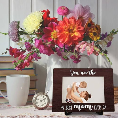 Mom Pictures Frame, You Are The Best Mom Ever Photo Frame with Stand, Mother's Day Gifts From Daughter Son, Farmhouse Home Living Room Bedroom Office Decoration -a53, Rustic - color: You Are The Best Mom