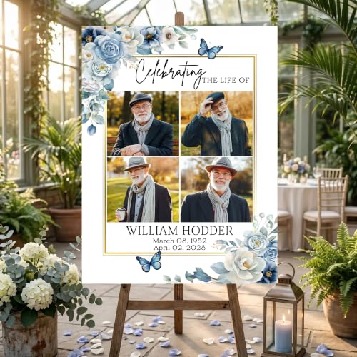 Custom Funeral Welcome Sign, Personalized Celebration of Life Welcome Sign, Funeral Poster Board, Memorial Picture Board, Memory Sign for Funeral, Celebration of Life Decor, Funeral Decorations #12 - color: Background#12