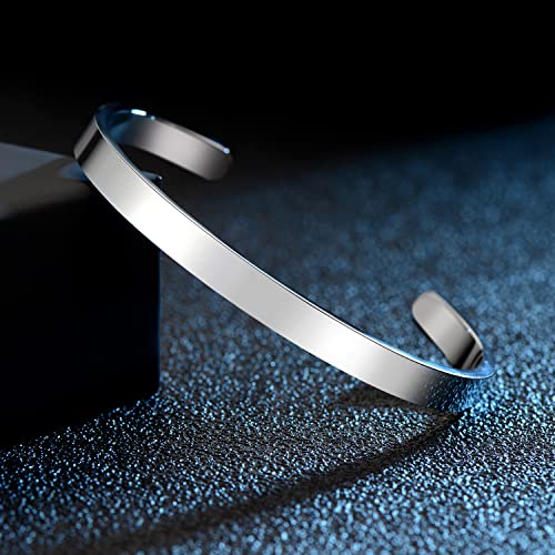 TONY & SANDY Inspirational Bracelets for Women Teen Girls Personalized Gifts for Daughter Granddaughter Mom Sister Friends Stainless Steel Engraved Cuff Birthday Easter Christmas - style: A Wise Woman Once Said f**k This s**t and she Lived Happily Ever Af