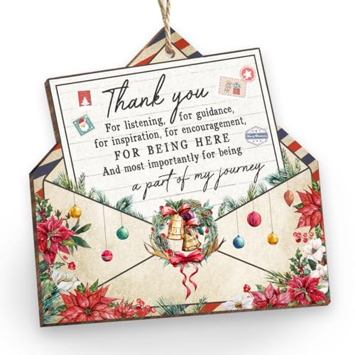 Thank You Gifts - Envelope Ornament Keepsake Sign, Christmas Decorations, Appreciation Gift for Women, Men, Friends, Sisters, Coworkers, Teachers, Boss Colleague - Best Boss Gifts for Women - style: Thank You Letter