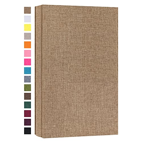 potricher Photo Album 4x6, 300 Pockets, Linen Cover, Khaki | Small Capacity 4x6 Picture Albums with Horizontal Pockets, 4x6 Photo Book for Family, Wedding, Baby, Anniversary - color: Khaki