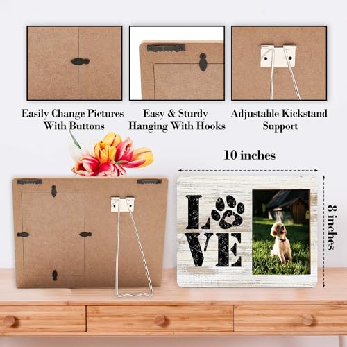 Dog Picture Frames, Puppy Photo Frame, Love Dogs Frames For Pictures, Pet Memorial Gifts, Farmhouse Home Living Room Bedroom Office Decoration -02 - style: Love Dogs 2