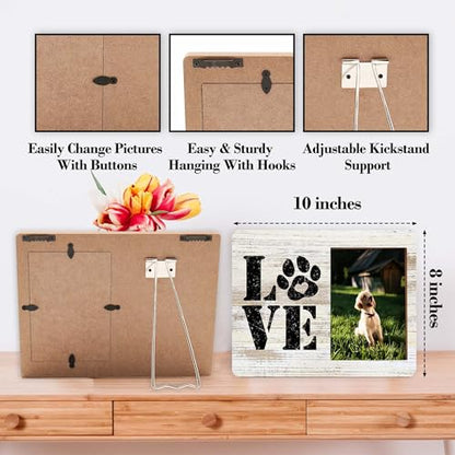 Dog Picture Frames, Puppy Photo Frame, Love Dogs Frames For Pictures, Pet Memorial Gifts, Farmhouse Home Living Room Bedroom Office Decoration -02 - style: Love Dogs 2