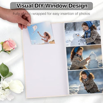 Aevdor 2 Pack 4x6 Photo Albums, Holds 600 Photos, Linen Cover, Beige - color: 2 Pack Beige