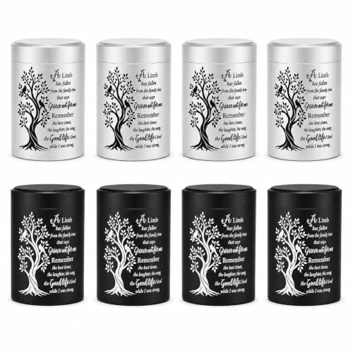 8-Piece Small Urns for Human Ashes, 2.7 Inch Mini Keepsake Cremation Urns Set for Family Sharing, Decorative Memorial Ashes Holder, Funeral Bereavement Gift