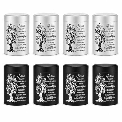 8-Piece Small Urns for Human Ashes, 2.7 Inch Mini Keepsake Cremation Urns Set for Family Sharing, Decorative Memorial Ashes Holder, Funeral Bereavement Gift