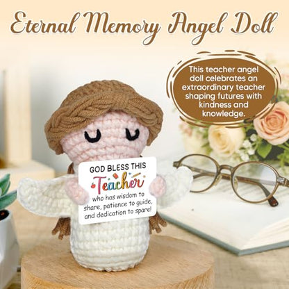 Teacher Appreciation Gifts,Teachers Gifts - Handmade Positive Angel Crochet - Birthday Gift, Going Away, Retirement Gift for Teacher - style: Teacher Gifts