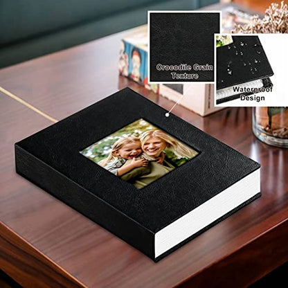 Ywlake Photo Album 4x6 50 Pockets 2 Packs, Small Mini Capacity Leather Photo Albums, Each Pack Holds 50 Top Loader Vertical Only Pictures Black - color: Black, size: 50 Photos/2PK