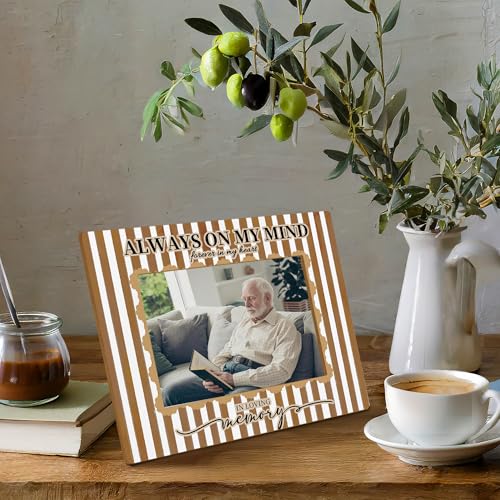 in Loving Memory Picture Frames, Memorial Picture Frame, Memorial Sympathy Bereavement Gifts for Loss of Loved Ones, Always on My Mind in Loving Memory Wood Photo Frame for 5x7 Photos