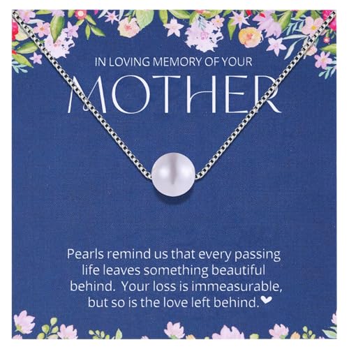 Aesnefe Loss of Mother Grief Gift, Sympathy Gift, Mom Remembrance Necklace, Mom Memorial Gifts for Daughter, Bereavement Keepsake Condolence, Mother Passed Away Gifts - style: Silver