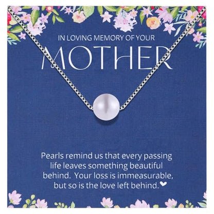 Aesnefe Loss of Mother Grief Gift, Sympathy Gift, Mom Remembrance Necklace, Mom Memorial Gifts for Daughter, Bereavement Keepsake Condolence, Mother Passed Away Gifts - style: Silver