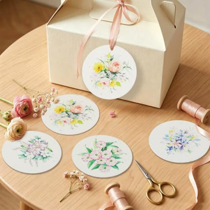 nulala 20Pack Plantable Seed Paper Cards - Handmade Circular Shape Greeting Cards Embedded with Wildflower Seeds for Gift Wrapping,Wedding Favors,Bridal Shower Favor,Celebration of Life - color: Pink