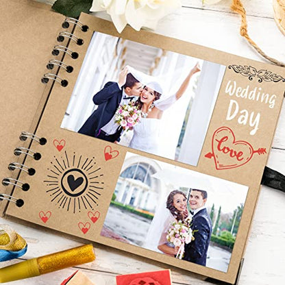 Scrapbook Album, 36 Pages, 7 x 7 Inch, Brown Photo Album, Scrap Book | Hardcover with Thick 200 GSM Kraft Paper, Ideal for Your Scrapbooking Albums, Art & Craft Projects (Brown, 7 x 7 Inch) - color: Brown, size: 7 X 7 Inch