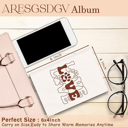 Pet Photo Album 4x6 18 Pockets Photos, Dog Mom Dad Gifts, Cat Lover Gifts, Pet Lover Owner Small Mini Photo Album Hold 36 Pictures Book for Dog and Cat Lovers - color: Love Paws