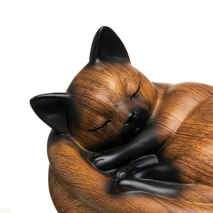 Cat Urn Small Pet Urn for Cat Ashes - Stylish Cat Urns for Ashes, Premium Quality Pet Urns for Cats(Brown) - color: Brown