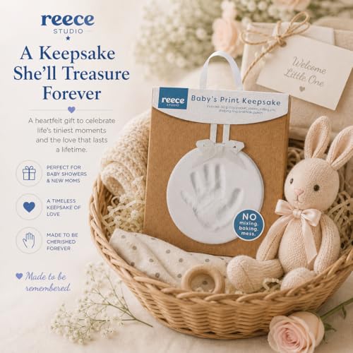 Reece Studio Baby Handprint or Footprint Clay Keepsake Kit - color: Baby's Print Keepsake, White, size: One Size