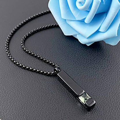 YOUFENG Urn Necklaces for Ashes Birthstone Cube Urns for Human Ashes Memorial Cremation Urn Locket Keepsake Ashes Jewelry - style: August