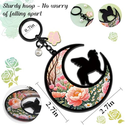 Dog Memorial Gifts for Loss of Dog Angel on Moon | Sympathy Gift Pet Memorial Gifts for Dog Bereavement Condolences Gift for Loss Dogs Bereavement Keychain
