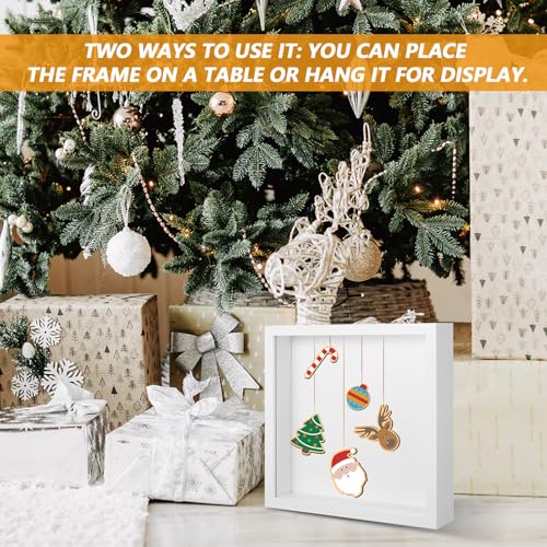 4 Pack Shadow Box Frames, 8 x 8 Inches Square Artificial Board Shadow Boxes Display Case, White 3D Picture Frames for Photos, Dried Flowers, Wall Mounted Handicraft Photo Frame - color: White, size: 8X8