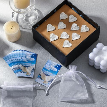 Sureio 30 Sets Heart Pocket Hug Token Funeral Keepsakes Prayer Cards