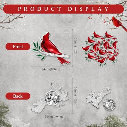 Jexine Memorial Cardinal Sign Pins Set Funeral Pocket Token Guardian Gifts Pocket Oil Dropped Religious Funeral Favors Celebration of Life Memorial Sympathy Gifts Cardinal Charms for Women Man