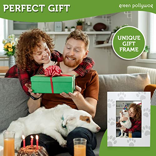 Green Pollywog Screenprinted Paw Print Picture Frame, Fits 5x7 - size: Screenprinted Paw Print Frame