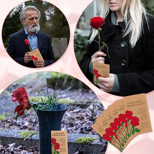 100 Funeral Favors for Celebration of Life Memorial Seed Packets Envelopes | Funeral Supplies for Guests Thank You Sympathy Gifts Loss of Loved One Memorial Rose Seed Packets Envelopes Gifts No Seeds