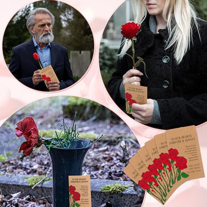 100 Funeral Favors for Celebration of Life Memorial Seed Packets Envelopes | Funeral Supplies for Guests Thank You Sympathy Gifts Loss of Loved One Memorial Rose Seed Packets Envelopes Gifts No Seeds